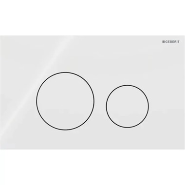 Geberit Sigma40 üveg működtetőlap 2 mennyiséges öblítéshez, kerek fehér 