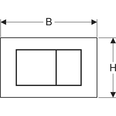 Geberit Sigma 40 nyomólap 24,6x15,2x0,4 cm, matt fehér, szögletes 2 mennyiséges öblítés, Easy-To-Clean