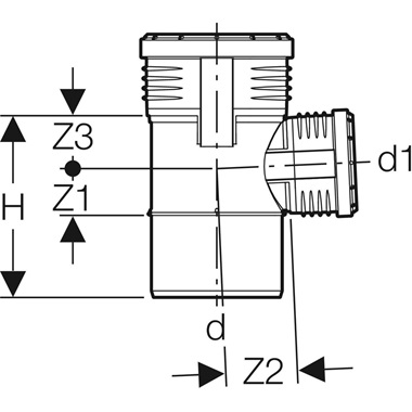Geberit Silent-PP 87,5°-os elágazó idom D125/125