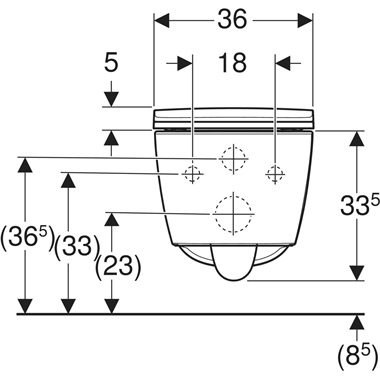 Geberit Smyle fali wc-készlet, mélyöblítésű, 53 cm, szögletes