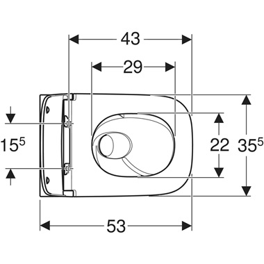 Geberit Smyle fali wc-készlet, mélyöblítésű, 53 cm, szögletes