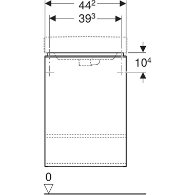 Geberit Smyle Square alsó szekrény kézmosóhoz egy ajtóval, jobbos, 44,2x61,7x35,6 cm, magasfényű fehér