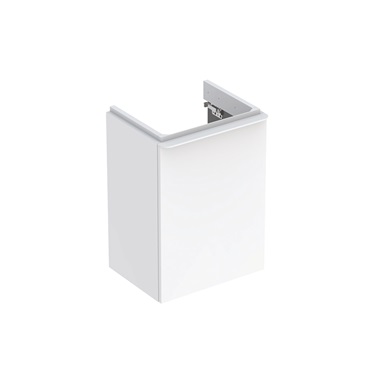 Geberit Smyle Square alsó szekrény kézmosóhoz egy ajtóval, jobbos, 44,2x61,7x35,6 cm, magasfényű fehér