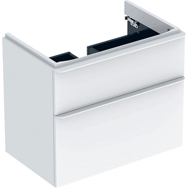 Geberit Smyle Square alsószekrény mosdóhoz, két fiókkal, 73,4x61,7x47 cm, magasfényű lakkozott fehér