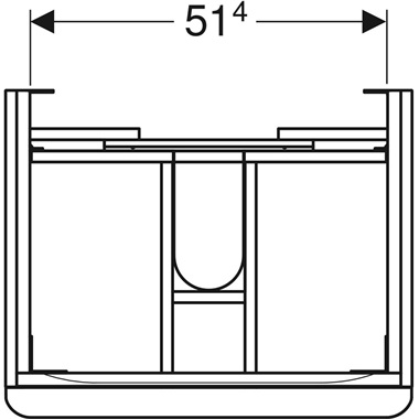 Geberit Smyle Square alsó szekrény mosdóhoz két fiókkal, 58,4x61,7x47 cm, magasfényű fehér
