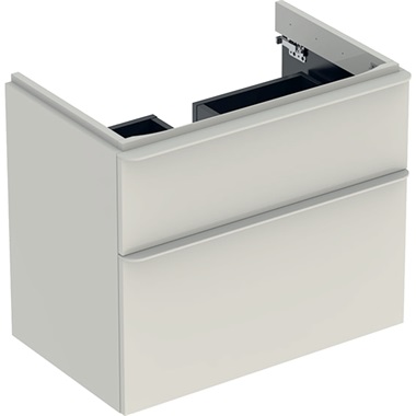 Geberit Smyle Square alsó szekrény mosdóhoz, két fiókkal, 73,4x61,7x47 cm, magasfényű homokszürke