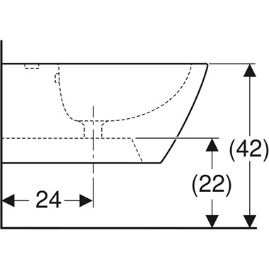 Geberit Smyle Square fali bidé 35x26x54 cm, fehér