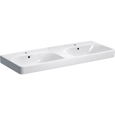 Geberit Smyle Square dupla mosdó, 120x16.5x48 cm, csaplyuk középen, túlfolyóval Geberit Smyle Square dupla mosdó, 120x16.5x48 cm, csaplyuk középen, túlfolyóval