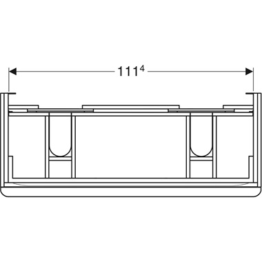 Geberit Smyle Square alsó szekrény dupla mosdóhoz, két fiókkal, 118,4x61,7x47 cm, melaminos faszerkezet hikoridió