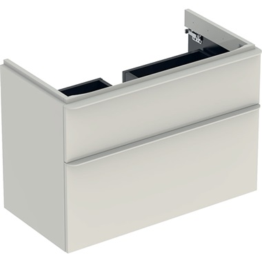 Geberit Smyle Square alsó szekrény mosdóhoz, két fiókkal, 88.4x61.7x47 cm, magasfényű lakkozott homokszürke Geberit Smyle Square alsó szekrény mosdóhoz, két fiókkal, 88.4x61.7x47 cm, magasfényű lakkozott homokszürke