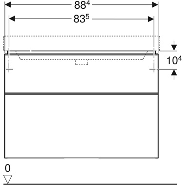 Geberit Smyle Square alsó szekrény mosdóhoz, két fiókkal, 88.4x61.7x47 cm, magasfényű lakkozott homokszürke Geberit Smyle Square alsó szekrény mosdóhoz, két fiókkal, 88.4x61.7x47 cm, magasfényű lakkozott homokszürke