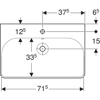 Geberit Smyle Square mosdó 75x16,5x48 cm, fehér