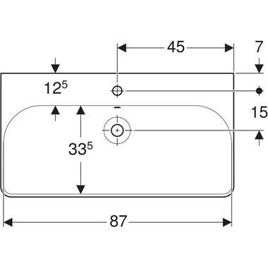 Geberit Smyle Square mosdó 90x16,5x48 cm, fehér
