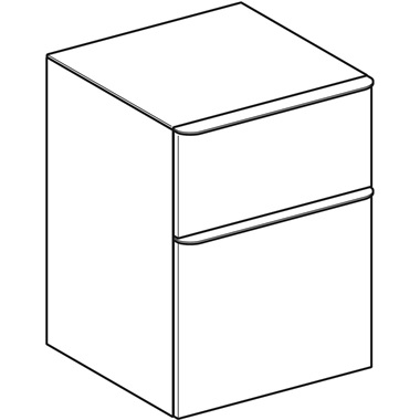 Geberit Smyle Square oldalsó szekrény két fiókkal, 45x60x47 cm, melaminos faszerkezet hikoridió