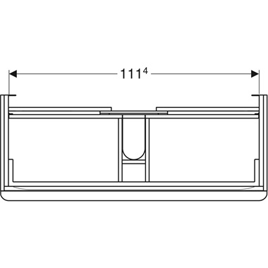 Geberit Smyle Square alsó szekrény mosdóhoz két fiókkal, 118,4x61,7x47 cm, magasfényű fehér