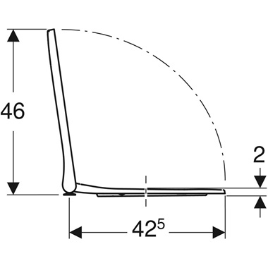 Geberit Smyle Square WC-ülőke 35,5x4,6x45 cm, fehér, keskeny, Soft- Close