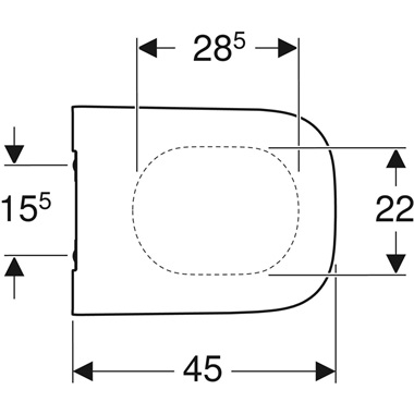 Geberit Smyle Square WC-ülőke 35,5x4,5x45 cm, fehér, keskeny