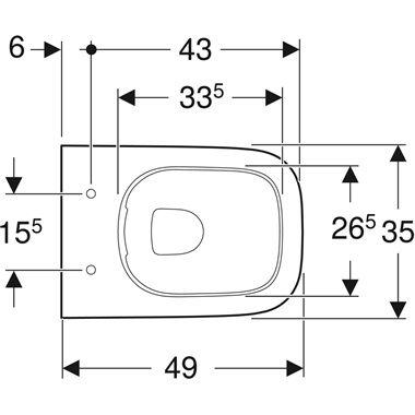 Geberit Smyle Square fali WC Rimfree 35x33x49 cm, fehér