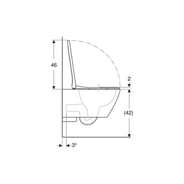 Geberit Smyle Square wc szett / fali mély wc + ülőke / "k"