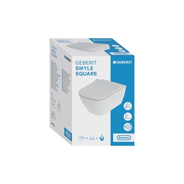 Geberit Smyle Square wc szett / fali mély wc + ülőke / "k"