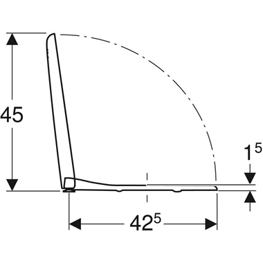 Geberit Smyle WC-ülők 35,5x4,5x45 cm, fehér, Soft-Close