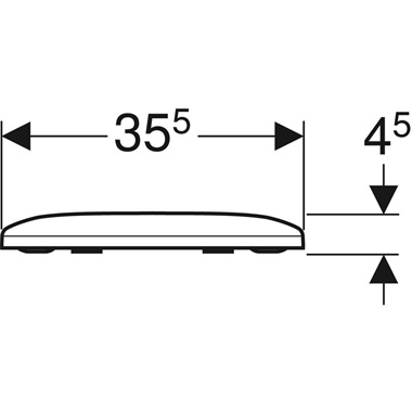 Geberit Smyle WC-ülők 35,5x4,5x45 cm, fehér, Soft-Close