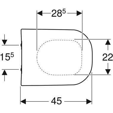 Geberit Smyle WC-ülők 35,5x4,5x45 cm, fehér, Soft-Close