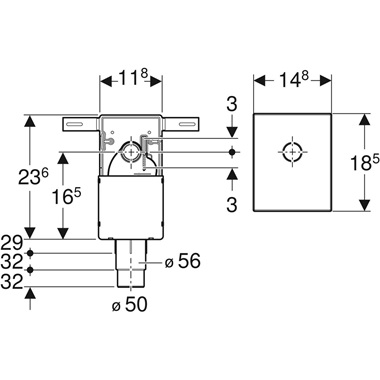 Geberit falsík alatti szifon mosdóhoz 1 1/4", fehér, műanyag