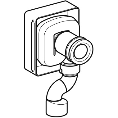 Geberit falsík alatti vizeldeszifon, alsó kifolyású, d50 mm, fekete