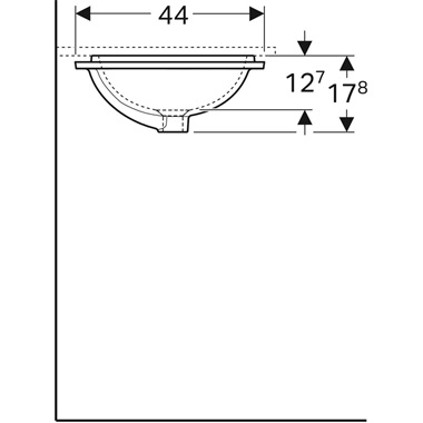 Geberit VariForm beépíthető mosdó 53x17,8x44 cm, fehér, szögletes