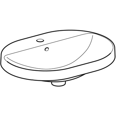 Geberit VariForm beépíthető mosdó 60x17,8x45 cm, fehér, ellipszis alakú
