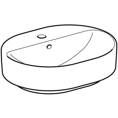 Geberit VariForm pultra építhető mosdó 50x16x40 cm, fehér, ellipszis alakú