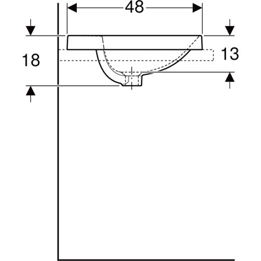 Geberit VariForm beépíthető mosdó 48x18x48cm, fehér, kerek