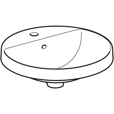 Geberit VariForm beépíthető mosdó 48x18x48cm, fehér, kerek