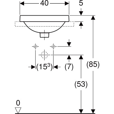Geberit VariForm beépíthető mosdó 40x18x40 cm fehér, kerek