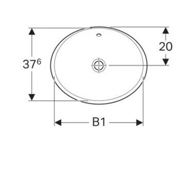 Geberit VariForm beépíthető mosdó, ovális, 50x40 cm, túlfolyóval