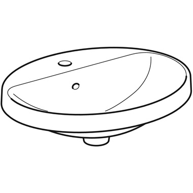 Geberit VariForm beépíthető mosdó 50x17,8x45 cm fehér, ovális