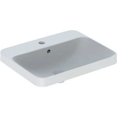 Geberit VariForm beépíthető mosdó 55x17,8x45 cm, szögletes, csaplyuk-peremmel, túlfolyóval