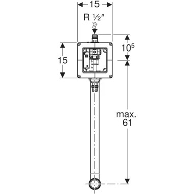 Geberit beépítőkészlet öblítőcsővel, univerzális vizelde vezérléshez