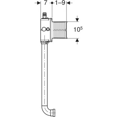 Geberit beépítőkészlet öblítőcsővel, univerzális vizelde vezérléshez