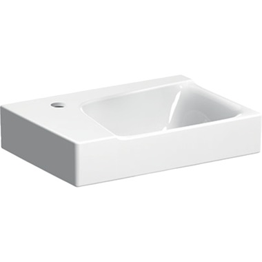 Geberit Xeno2 kézmosó 40x12,5x28 cm, csaplyuk bal oldalt, túlfolyó nélkül, KeraTect bevonattal