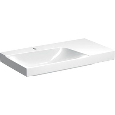 Geberit Xeno 2 mosdó 90x14x48 cm, jobb pakolófelület, túlfolyó nélkül, KeraTect bevonattal