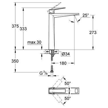 Grohe Allure Brillant egykaros mosdócsaptelep 1/2" XL-es méret, króm