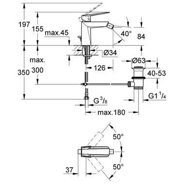 Grohe Allure Brilliant egykaros bidécsaptelep 1/2” Brushed Hard Graphite