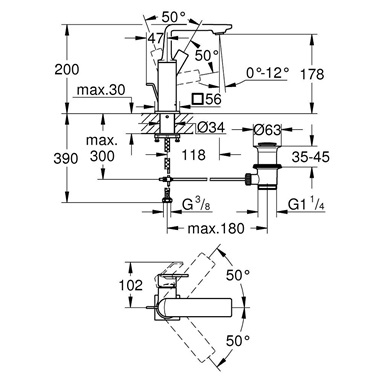 Grohe Allure egykaros mosdócsaptelep M-es méret, króm