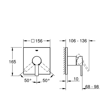 Grohe Allure rejtett zuhanycsaptelep króm