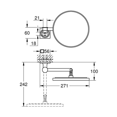 Grohe Allure borotválkozó tükör Brushed Cool Sunrise