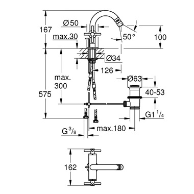 Grohe Atrio egylyukas bidécsap 1/2”, Brushed Hard Graphite