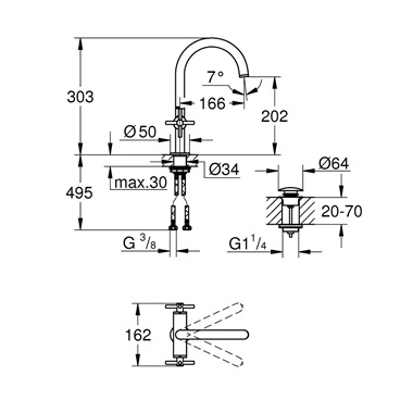 Grohe Atrio mosdócsaptelep 1/2” L-es méret, Brushed Hard Graphite