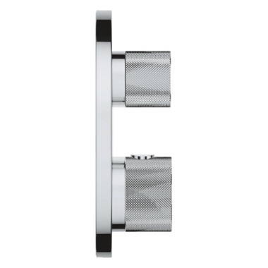 Grohe Atrio Private Collection termosztátos zuhanycsaptelep 2 kimenethez, beépített elzáró/váltó szeleppel, gombbal króm